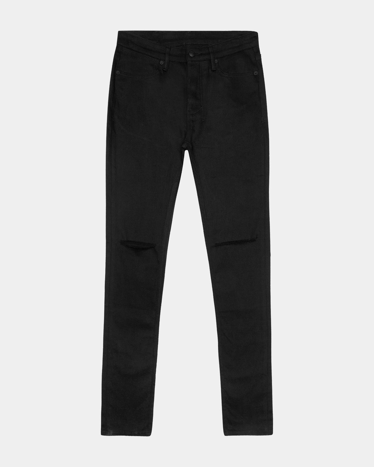 Mens Van Winkle Ace Black Slice Skinny Denim Jeans - Black