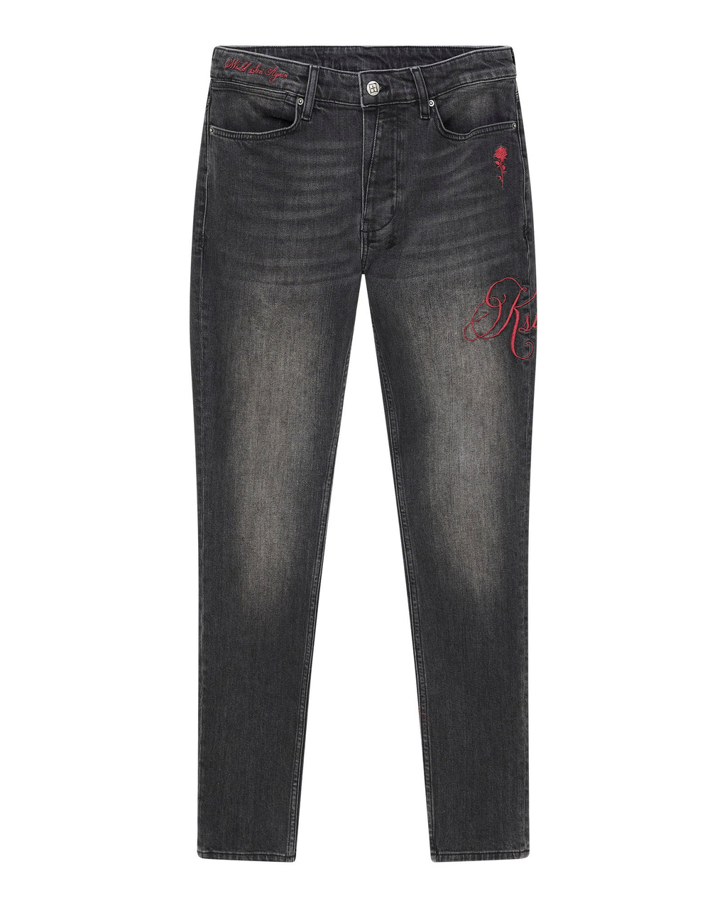 Mens Van Winkle Black Rokk Skinny Denim Jeans - Black