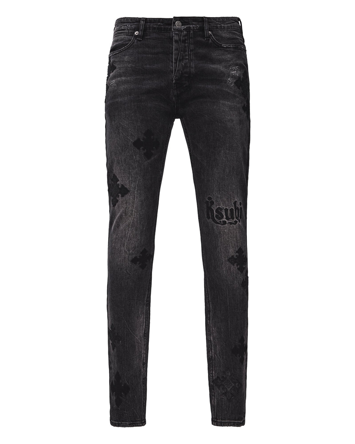 Mens Van Winkle Blakk Metal Paise Skinny Denim Jeans - Black