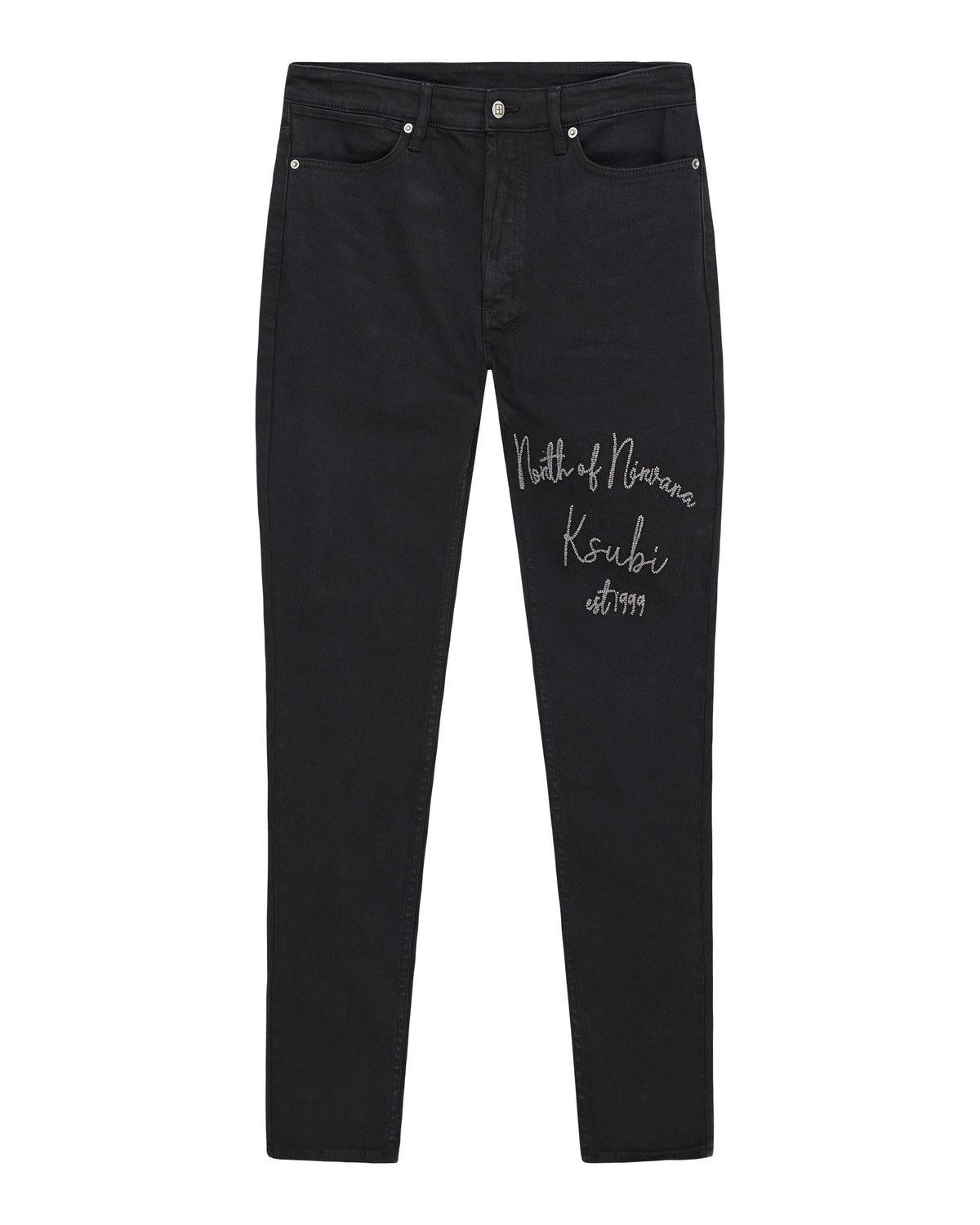 Mens Van Winkle Jasper Black Arch Skinny Denim Jeans - Black