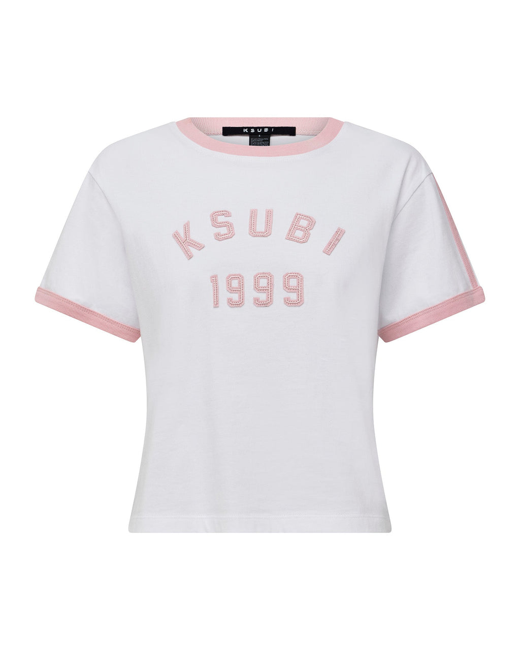 Womens Varsity Shrunken Tee White Quartz Fitted Tees - White
