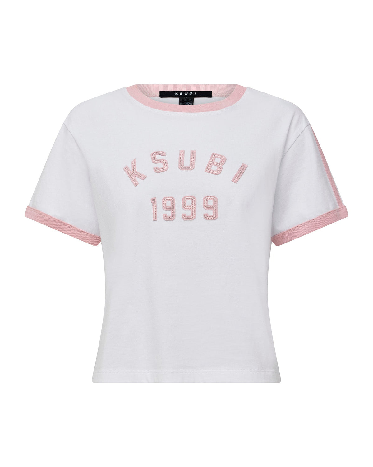 Womens Varsity Shrunken Tee White Quartz Fitted Tees - White