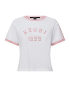 Womens Varsity Shrunken Tee White Quartz Fitted Tees - White
