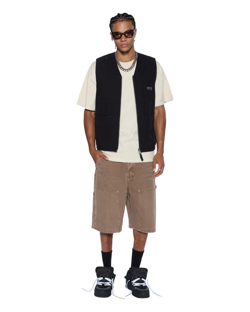 Mens Battler Vest Black Relaxed Fashion Tops - Black