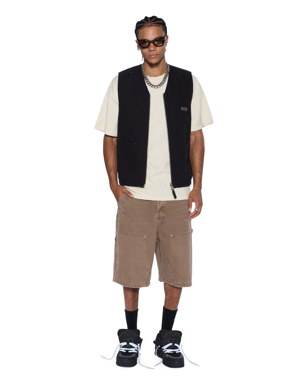 Mens Battler Vest Black Relaxed Fashion Tops - Black