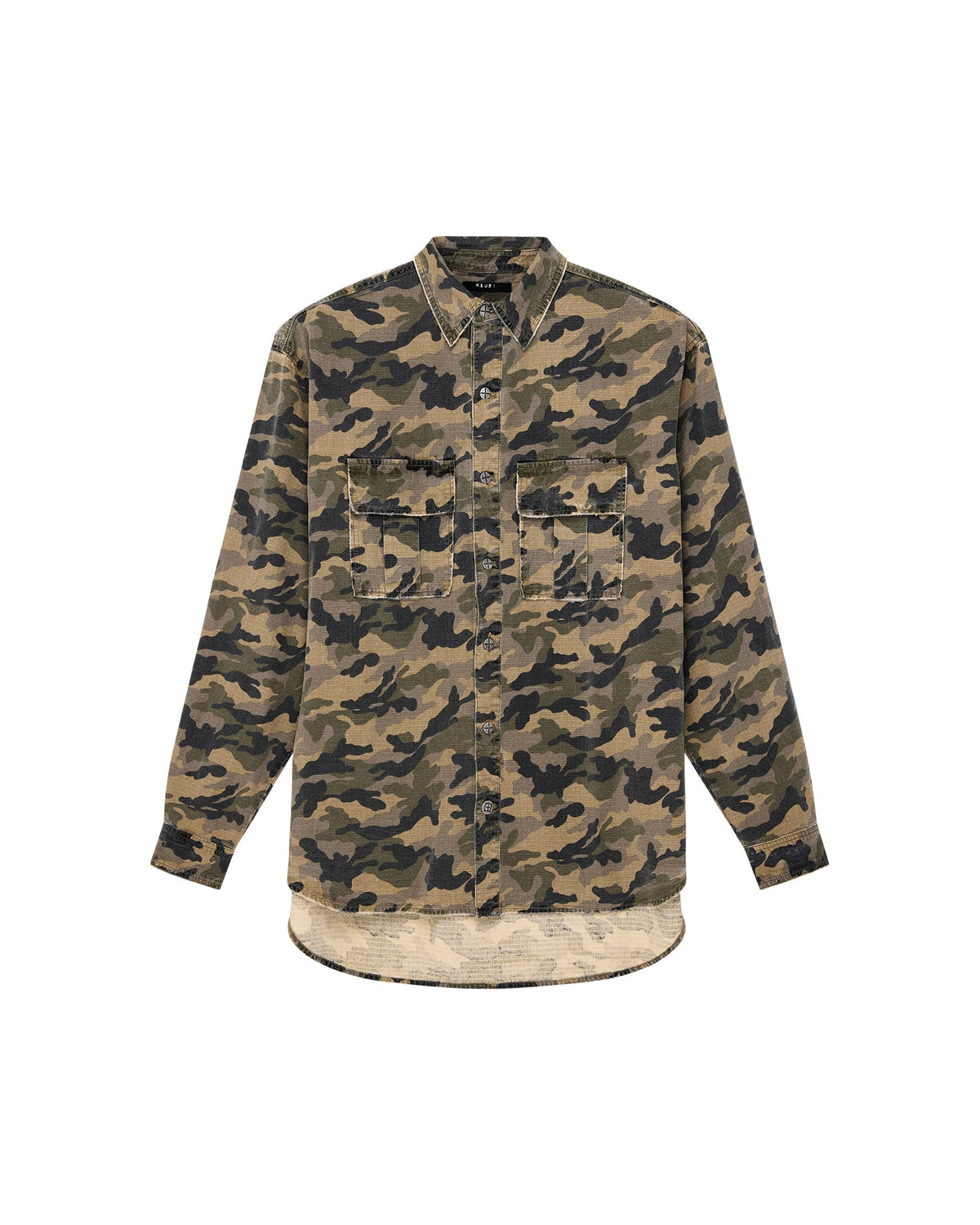 Mens Vulture Ls Shirt Camo Regular Shirts - Green