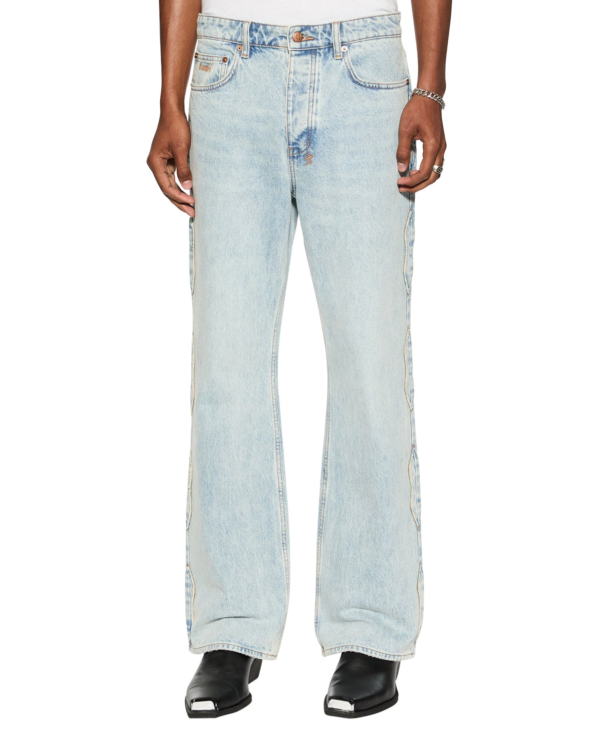 Mens Bronko Paragon Kraft Bootcut Denim Jeans - Denim