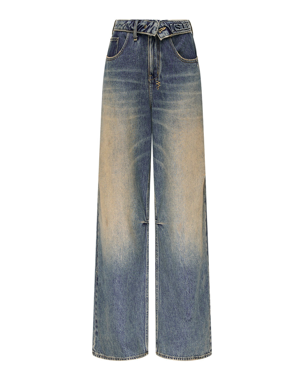 Womens Ksuper Dune Flip Baggy Denim Jeans - Denim