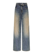Womens Ksuper Dune Flip Baggy Denim Jeans - Denim