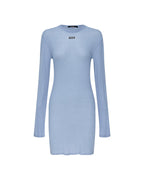 Womens Crawford Ls Dress Ice Blue Fitted Dresses - Blue
