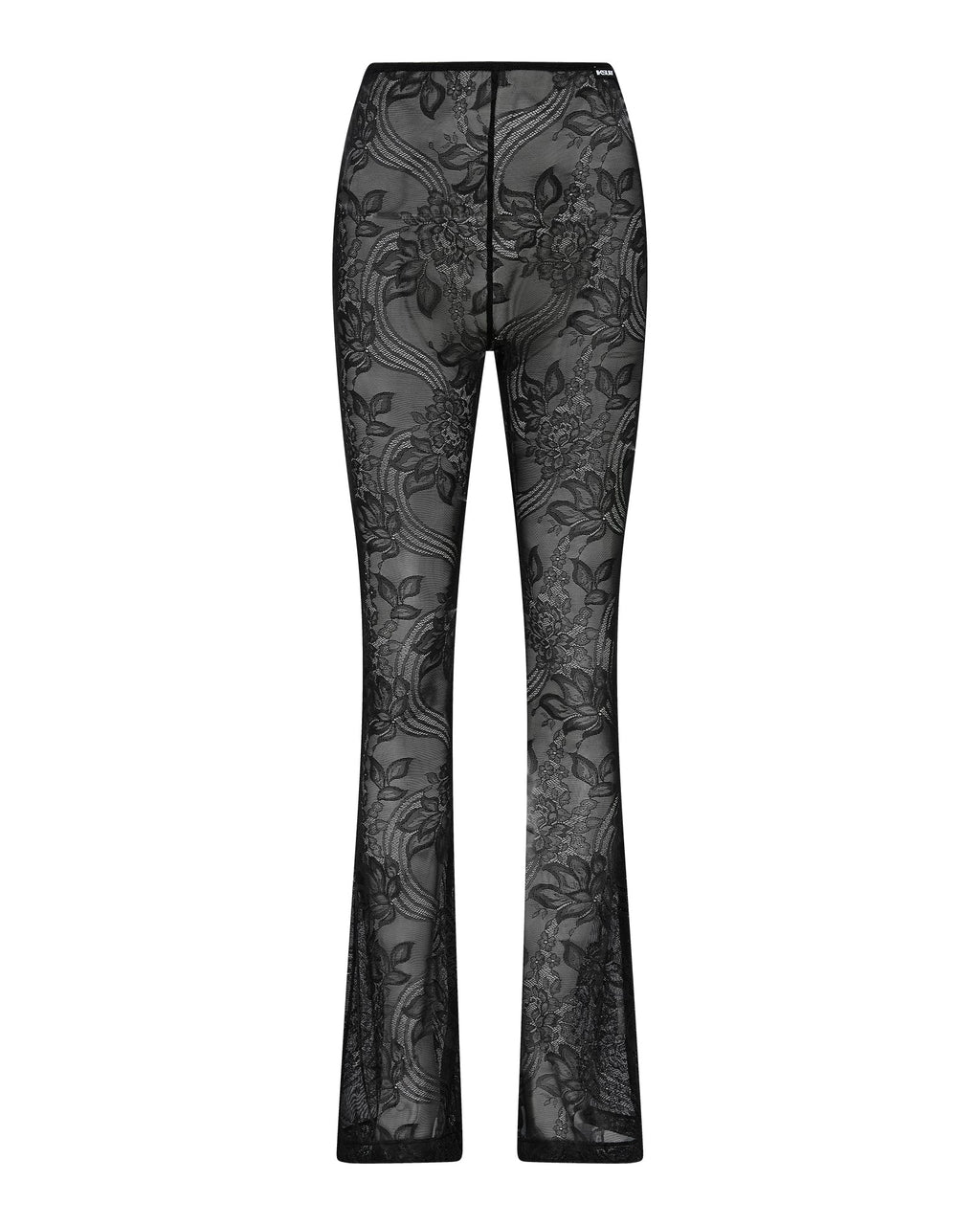 Womens Flare Pant Black Lace Bootcut Pants - Black