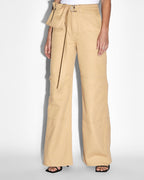 Womens Kommand Cargo Caramel Wide Pants - Tan