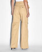 Womens Kommand Cargo Caramel Wide Pants - Tan