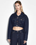 Womens Kommand Jacket Legacy Cropped Jackets - Denim