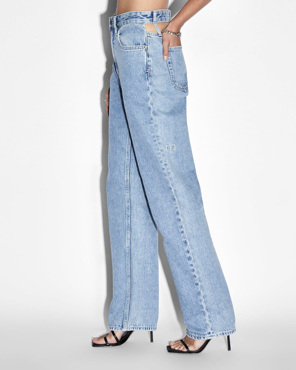 Womens Playback Authentik Kut Out Straight Denim Jeans - Denim