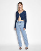 Womens Playback Authentik Kut Out Straight Denim Jeans - Denim