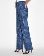 Womens Playback Imprint Straight Denim Jeans - Denim