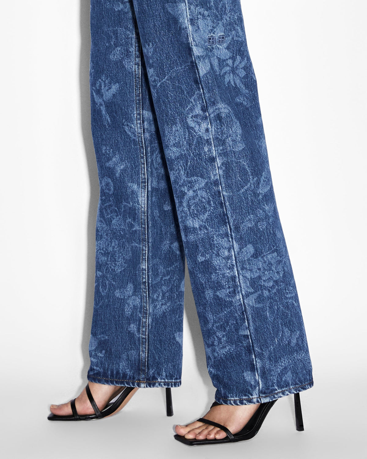 Womens Playback Imprint Straight Denim Jeans - Denim