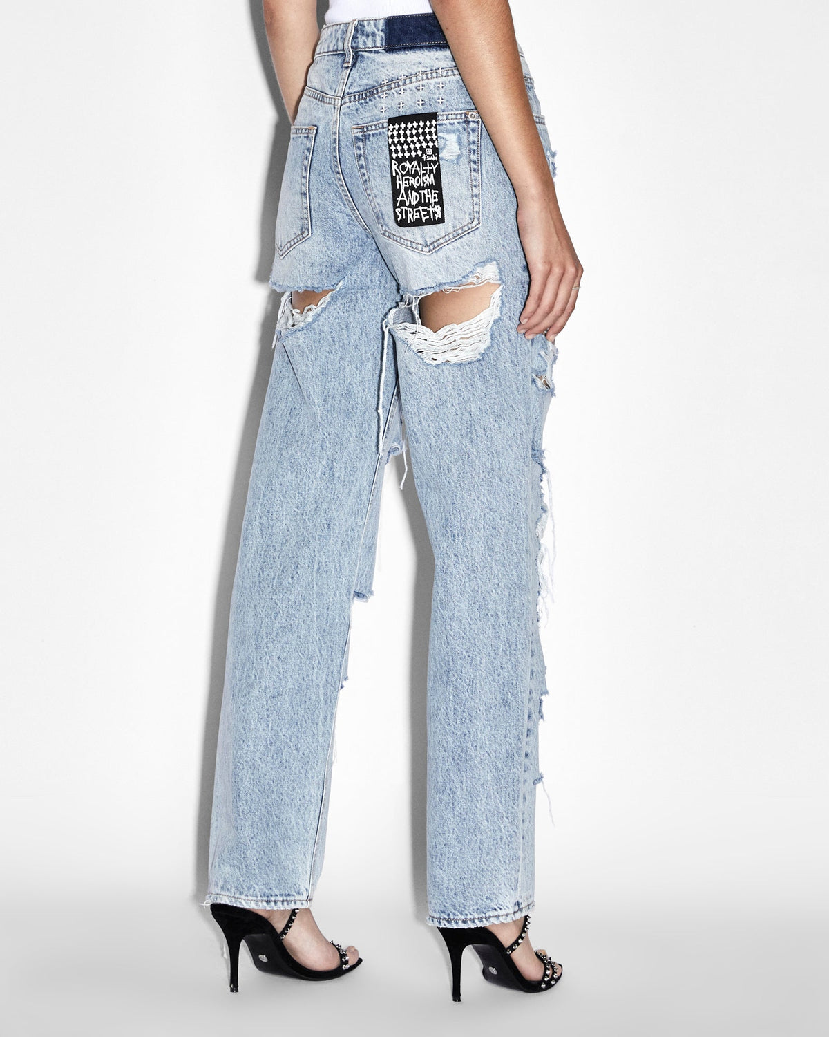 Womens Brooklyn Jean Karma Trashed Straight Denim Jeans - Denim