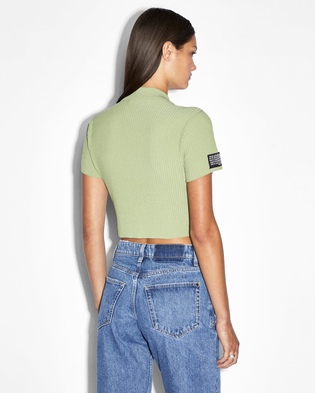Womens League Polo Ss Cardi Sage Fitted Fashion Tops - Green