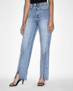 Womens Playback Lifetime Panel Straight Denim Jeans - Denim
