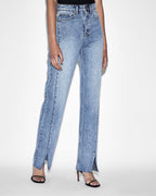 Womens Playback Lifetime Panel Straight Denim Jeans - Denim