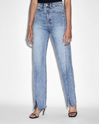 Womens Playback Lifetime Panel Straight Denim Jeans - Denim