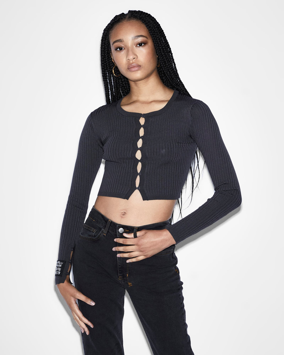 Womens Transcend Cardi Silver Fitted Fashion Tops - Grey