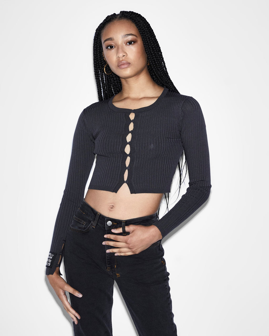 Womens Transcend Cardi Silver Fitted Fashion Tops - Grey