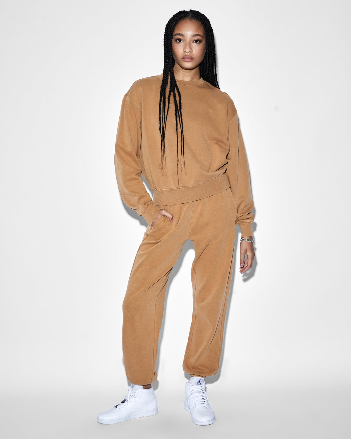 Womens 3 X 4 Klassic Crew Sunkissed Relaxed Fleece - Orange
