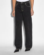 Womens Low Rider Ghosted Baggy Denim Jeans - Black