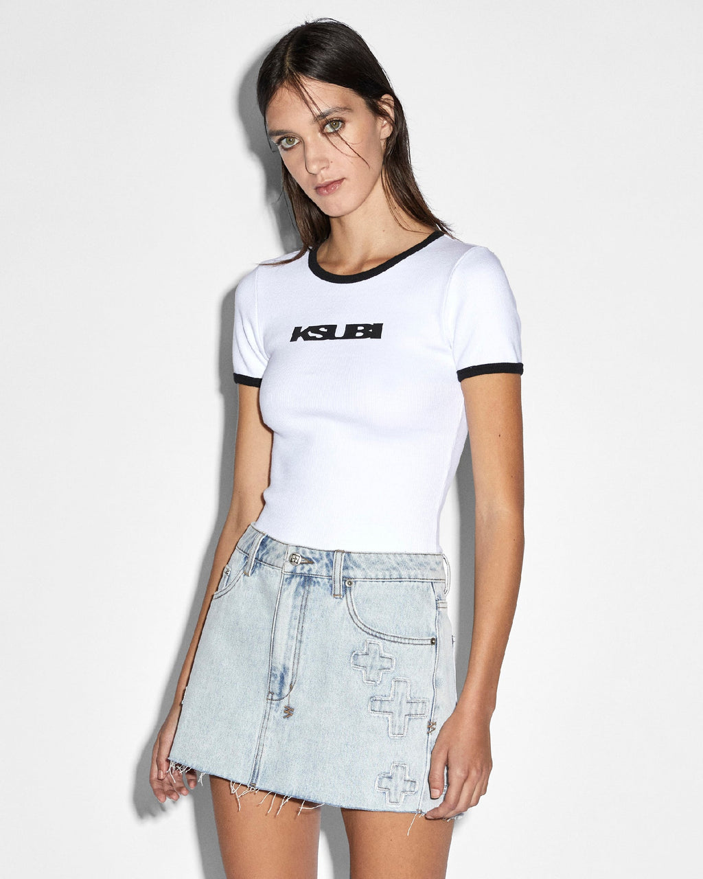 Womens Low Rider Mini Muse Kraft Slim Skirts - Denim