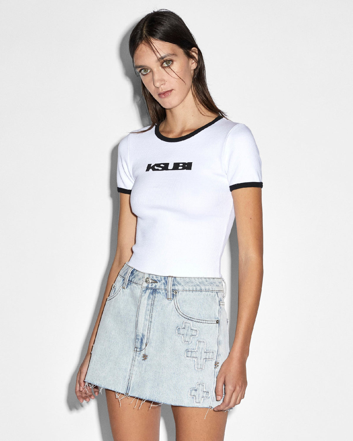 Womens Low Rider Mini Muse Kraft Slim Skirts - Denim