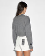 Womens Skipper Knit Grey Marle Boxy Knitwear - Grey