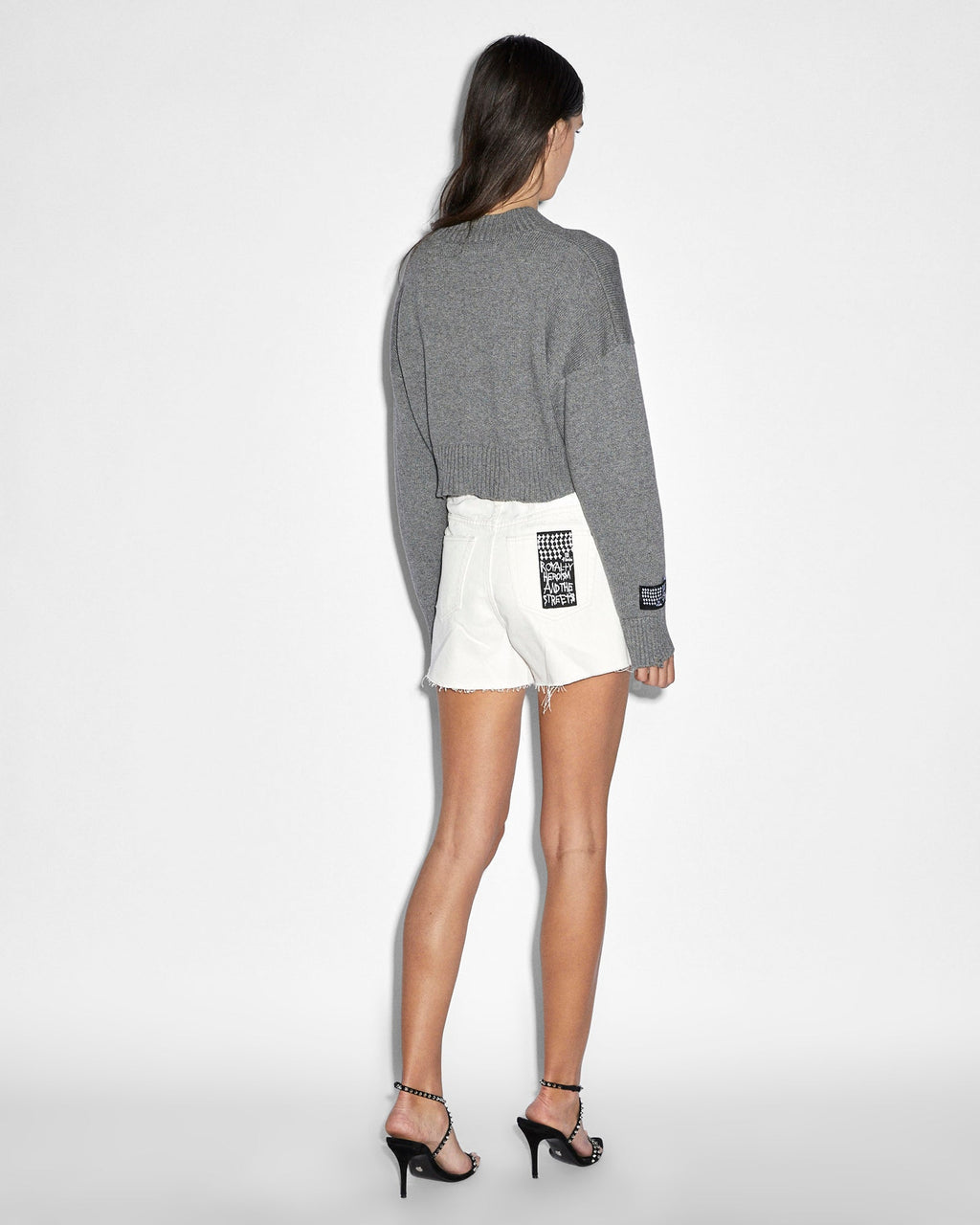 Womens Skipper Knit Grey Marle Boxy Knitwear - Grey