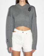 Womens Skipper Knit Grey Marle Boxy Knitwear - Grey