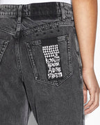 Womens Brooklyn Jean Daze Trip Straight Denim Jeans - Black