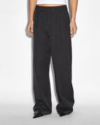 Womens Rebel Trouser Pinstripe Relaxed Straight Pants - Black