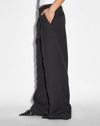 Womens Rebel Trouser Pinstripe Relaxed Straight Pants - Black