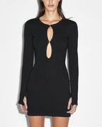 Womens Arise Ls Keyhole Dress Black Fitted Dresses - Black