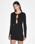 Womens Arise Ls Keyhole Dress Black Fitted Dresses - Black