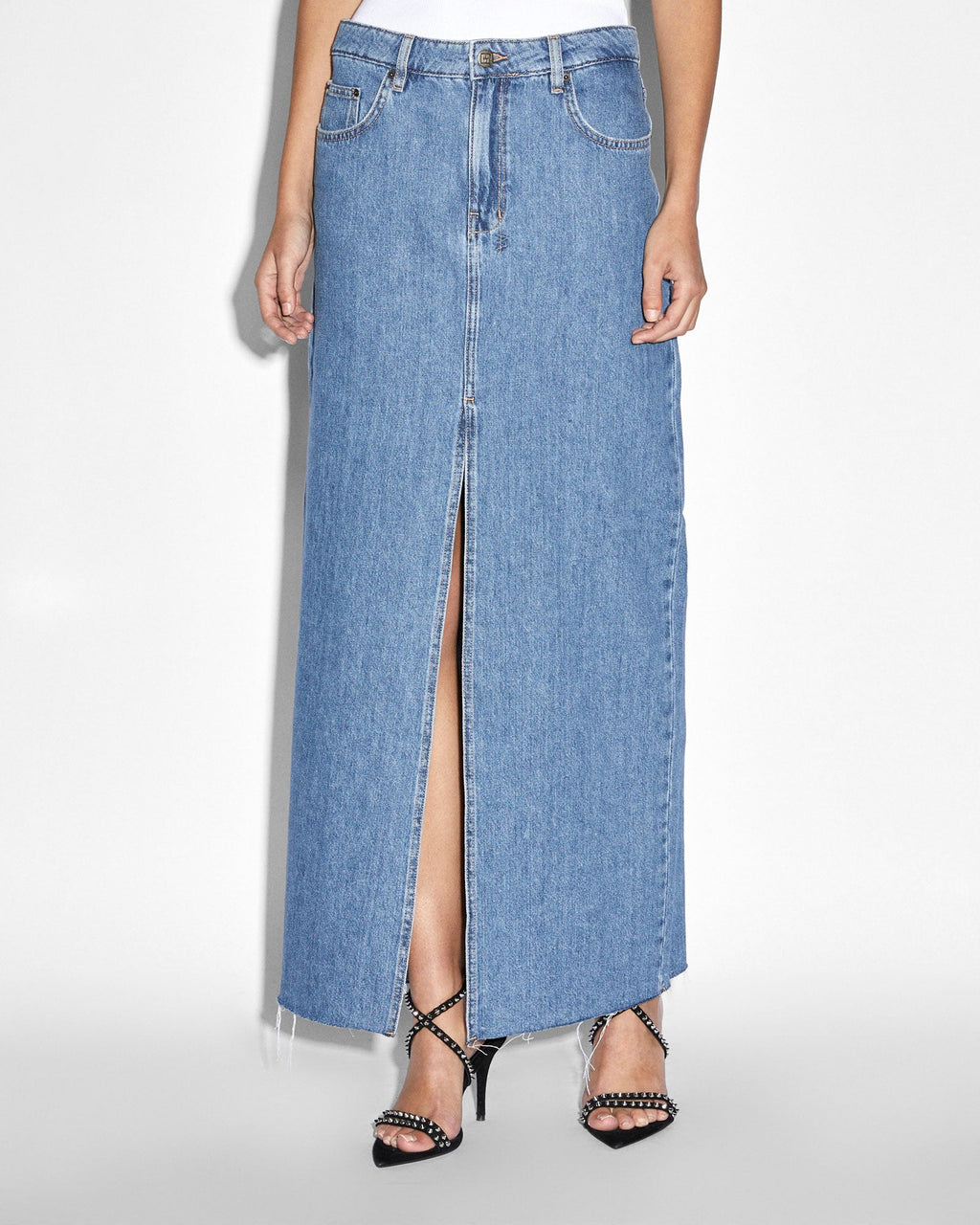 Womens Kara Maxi Skirt Heritage Straight Skirts - Denim