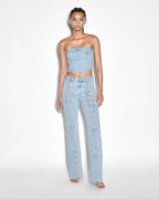 Womens Soho Dove Laced Flare Denim Jeans - Denim
