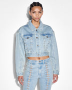 Womens Billie Jacket Dove Laced Oversized Jackets - Denim
