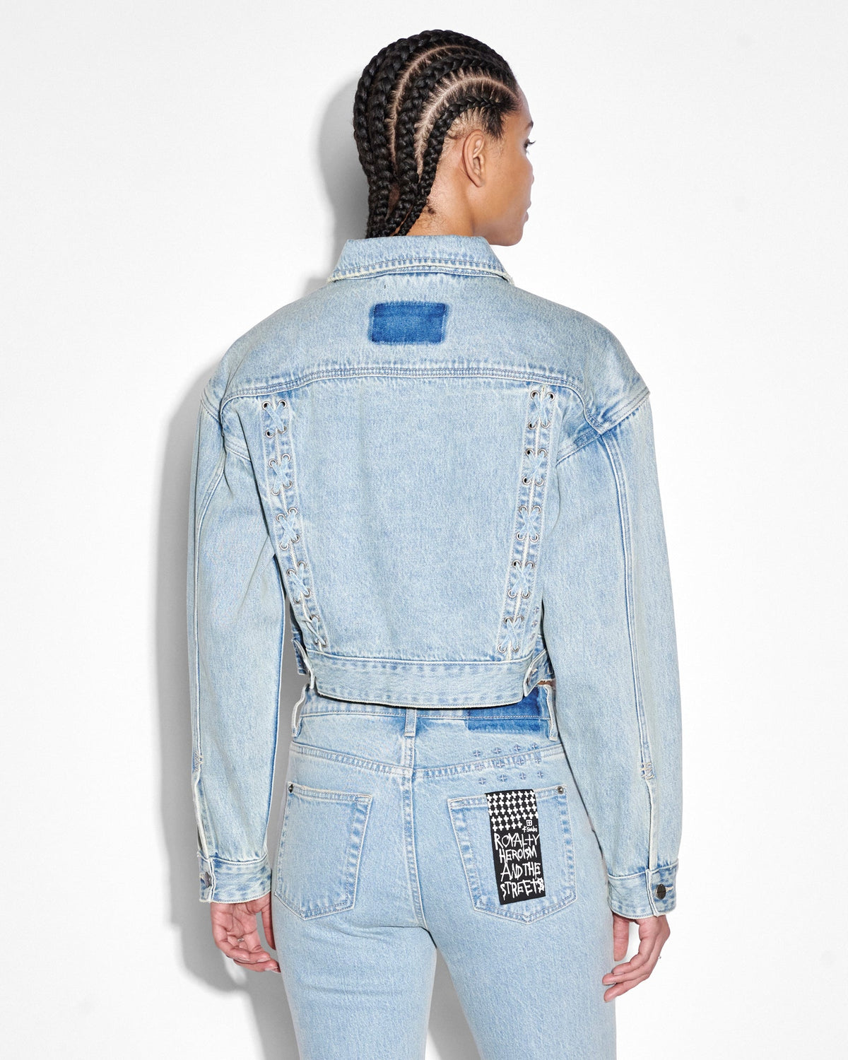 Womens Billie Jacket Dove Laced Oversized Jackets - Denim