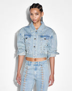 Womens Billie Jacket Dove Laced Oversized Jackets - Denim