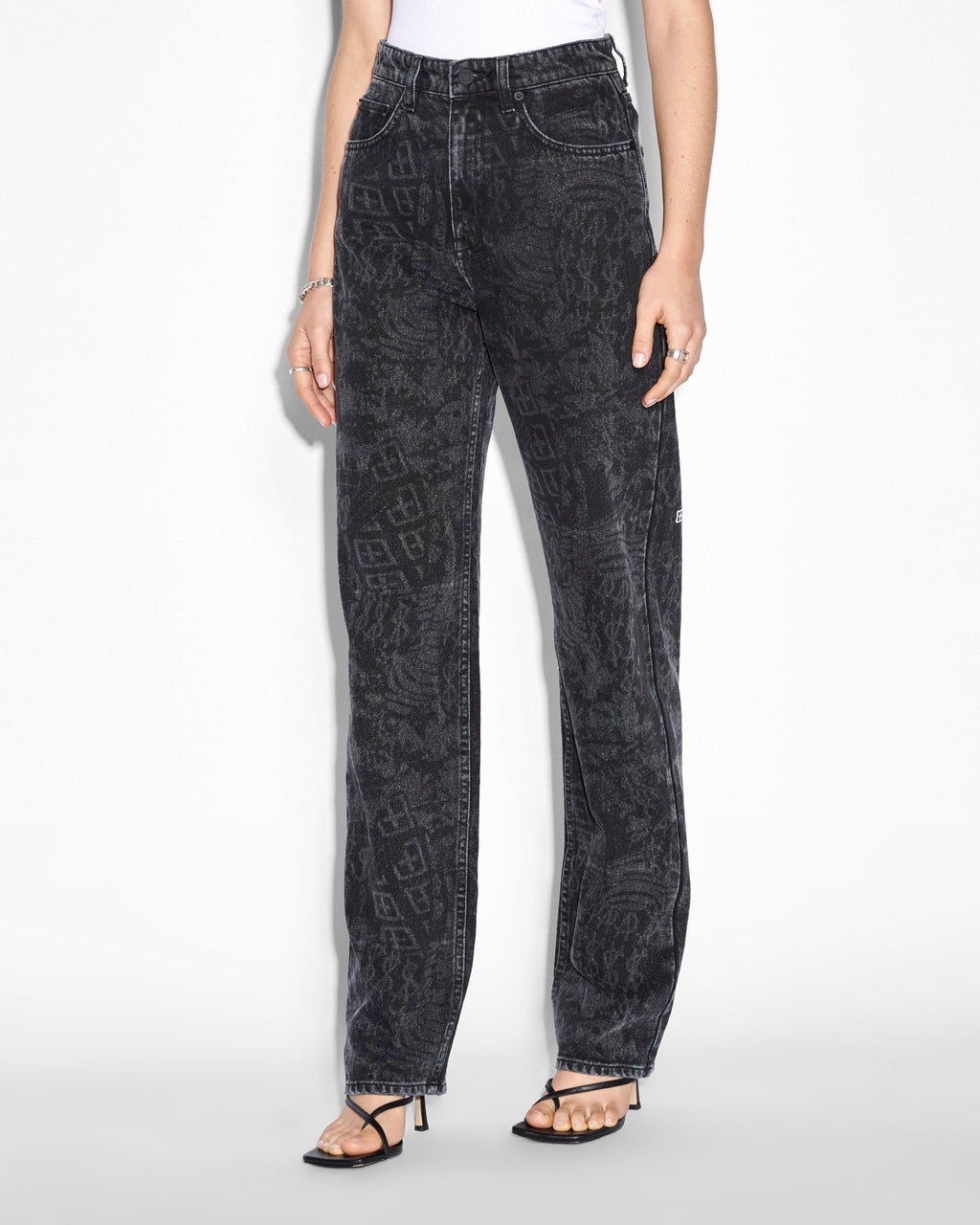 Womens Playback Graf Straight Denim Jeans - Black