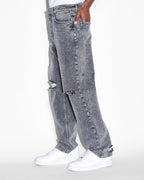 Mens Anti K Krete Relaxed Denim Jeans - Grey