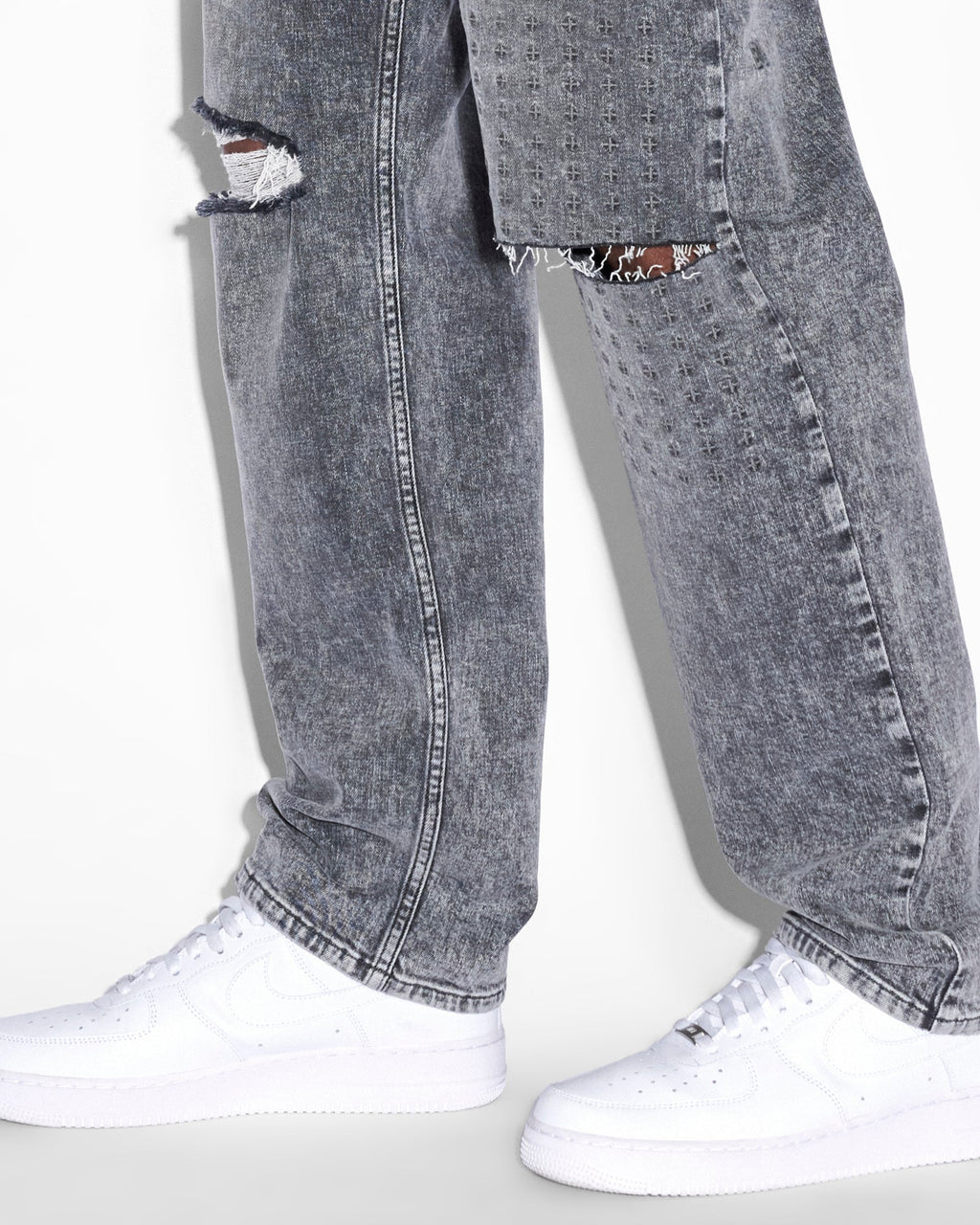 Mens Anti K Krete Relaxed Denim Jeans - Grey