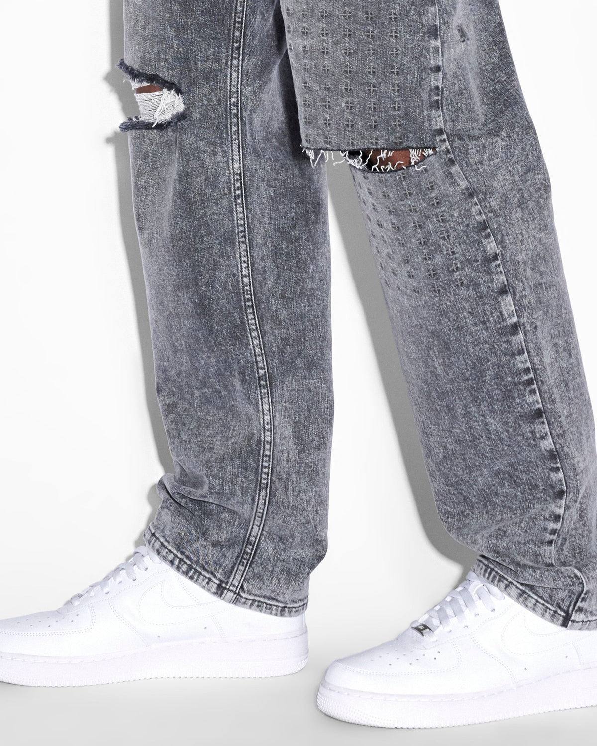 Mens Anti K Krete Relaxed Denim Jeans - Grey